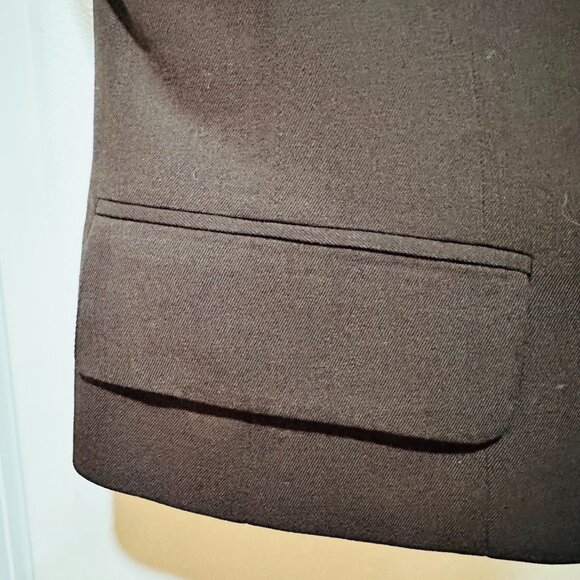 Ann Taylor Chocolate Brown Button Front Lined Vest, Size 10 - Picture 7 of 12